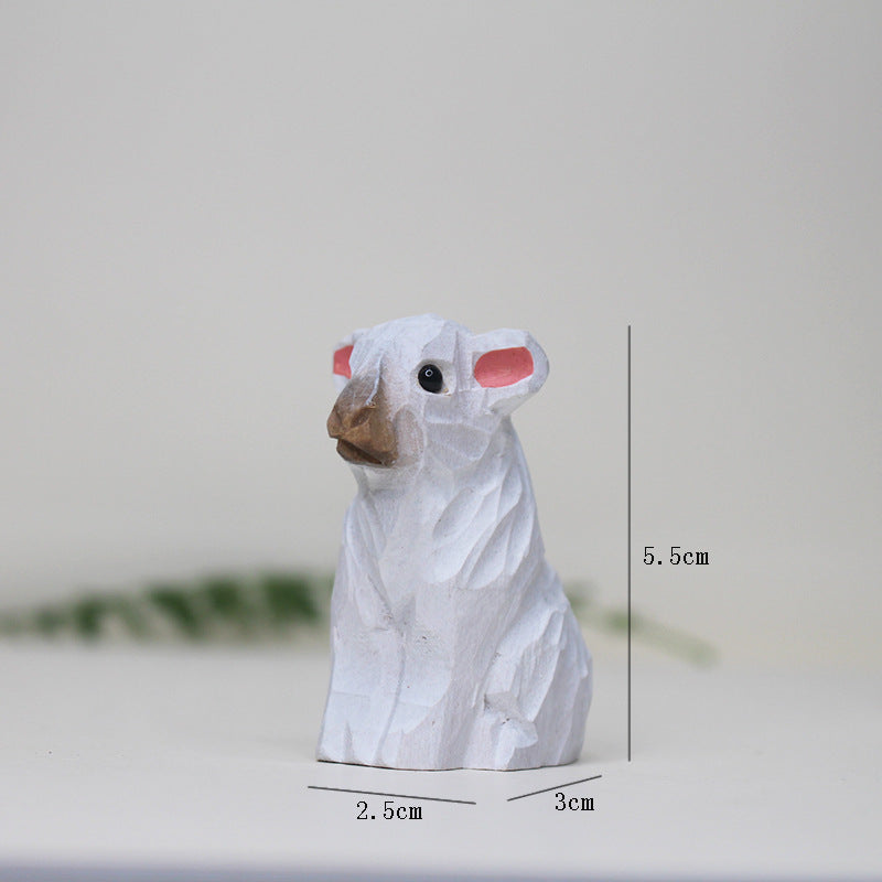 Handcrafted Wooden Animal Ornament Basswood Table Decor & Pendant Keychain