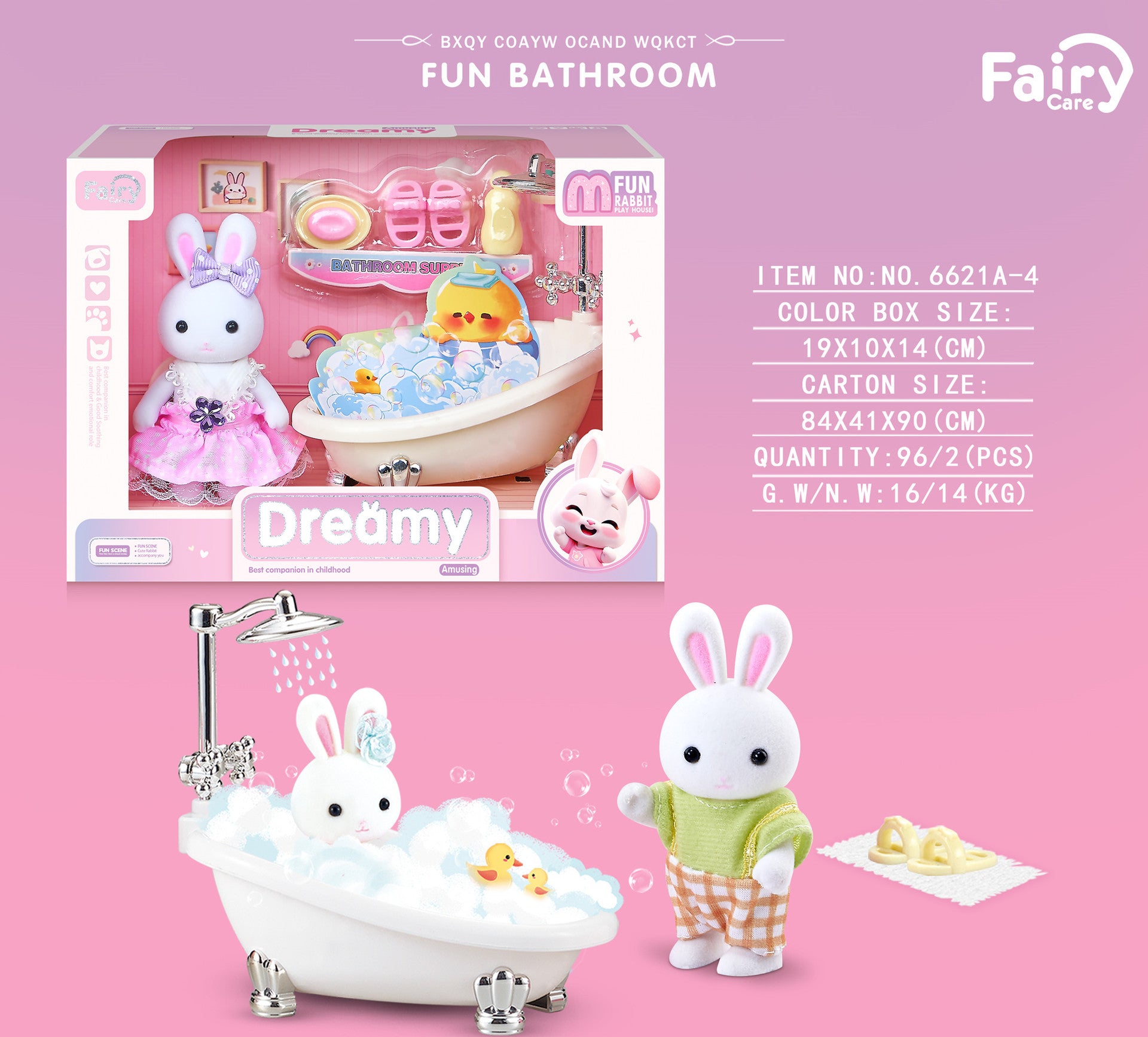 Rabbit-Themed Miniature Dressing Table Playset for Kids Imaginative Role-Play Toys