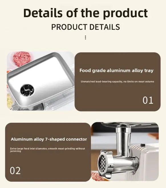 Multifunction Electric Meat Grinder and Sausage Stuffer with Plates