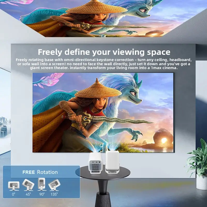 1080P Android Smart Projector with WiFi & Bluetooth 6000 ISO Lumens Portable Home Theater Projector with Auto Focus