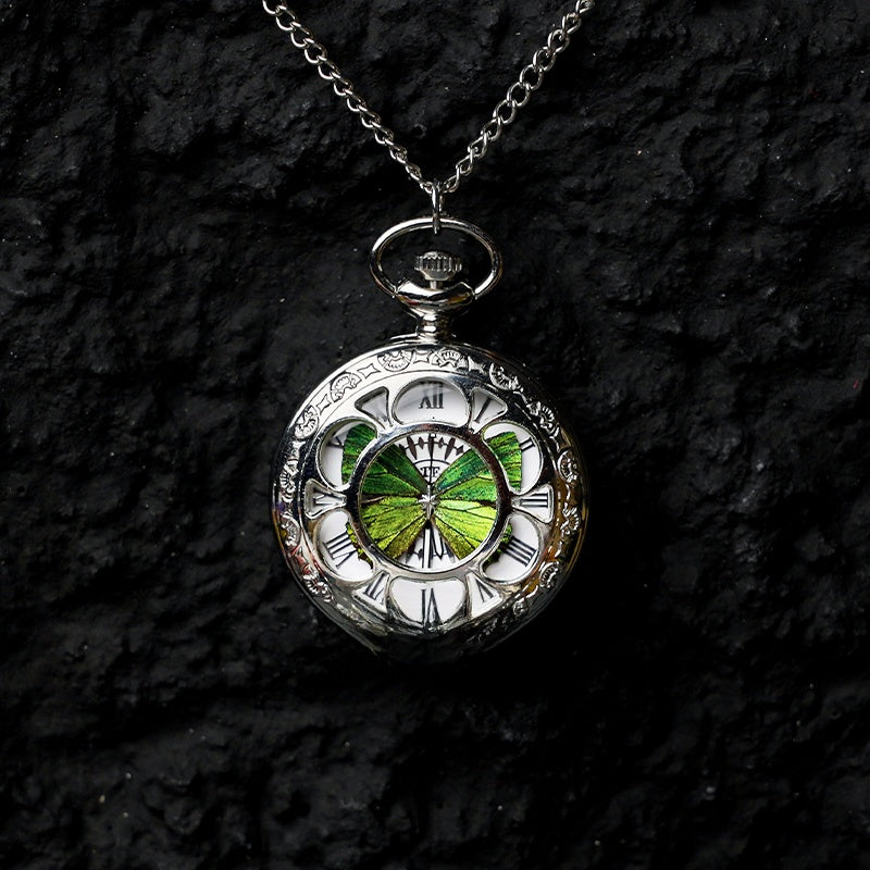 Real Butterfly Pocket Watch - Preserved Specimen Decorative Electronic Pocket Watch Gift