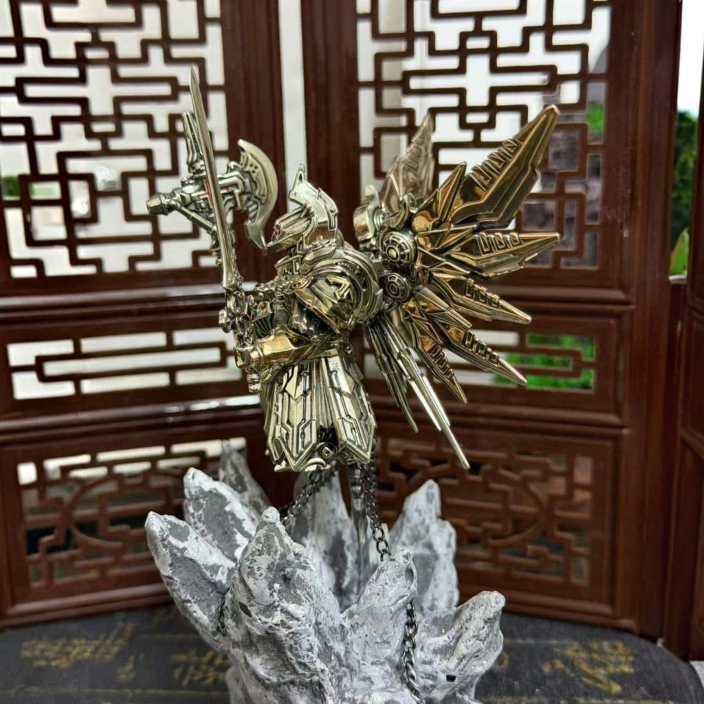 Chinese-Style Copper Mecha Figure Minimalist Desktop Sculpture & Collectible