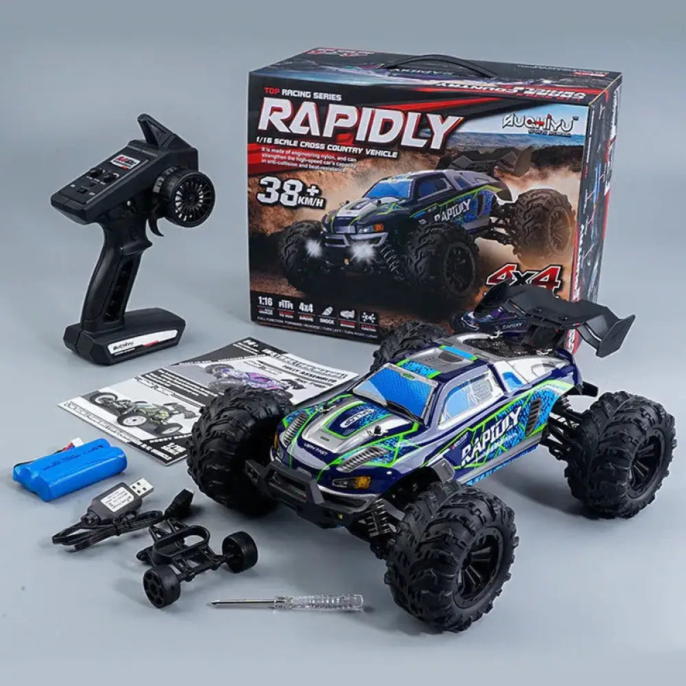 1:16 Scale High-Speed RC Off-Road Car, 4WD Remote Control Climbing Truck with 50m Range, Rechargeable Battery, Shock-Resistant All-Terrain Toy Vehicle - The Frugal Fox