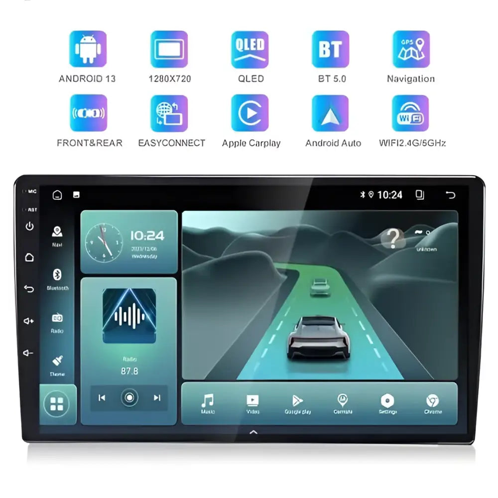 9-10’’ Android Car Navigation System GPS + Wireless CarPlay Touchscreen Universal Fit - Automotive Accessories & Parts