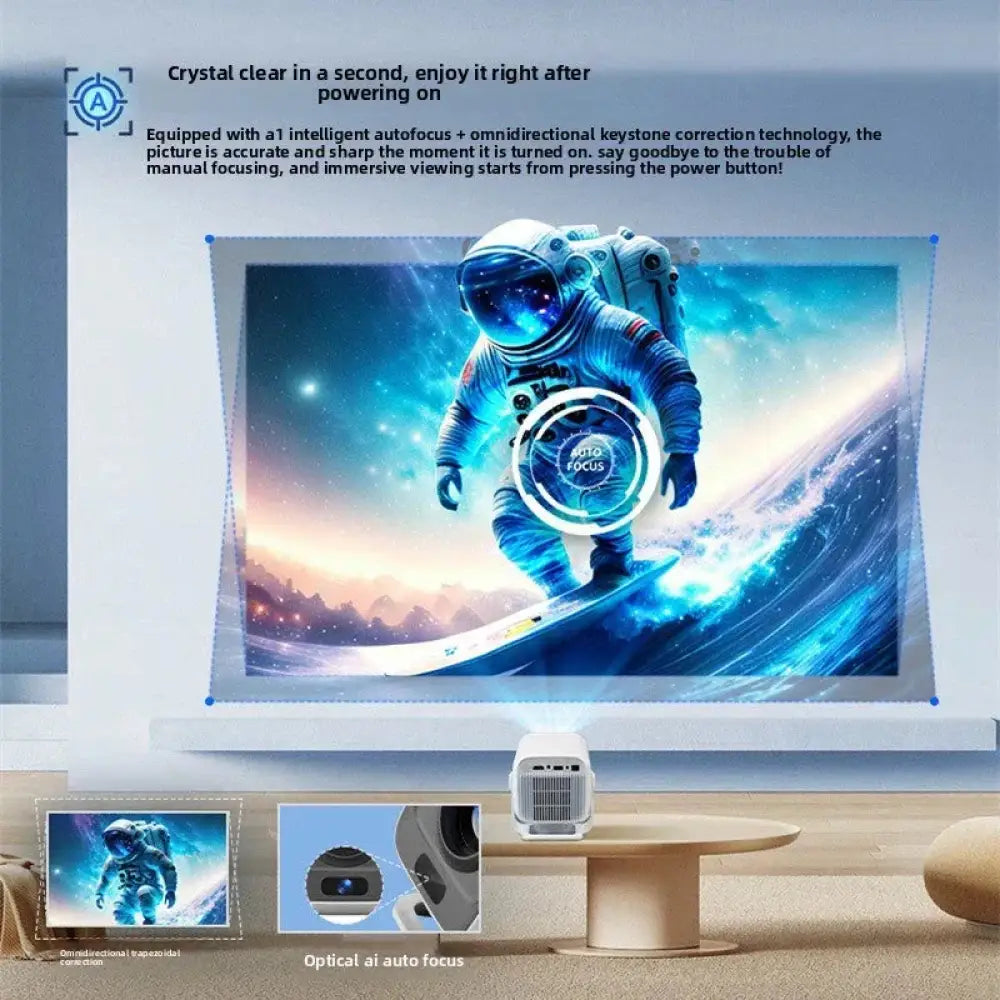 1080P Android Smart Projector with WiFi & Bluetooth, 6000 ISO Lumens Portable Home Theater Projector with Auto Focus, Keystone Correction & 3D Support - The Frugal Fox