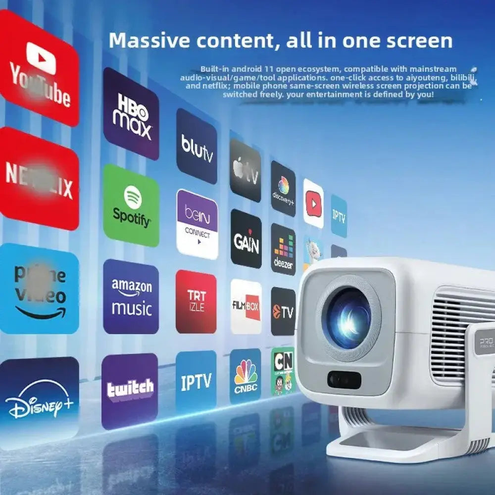 1080P Android Smart Projector with WiFi & Bluetooth, 6000 ISO Lumens Portable Home Theater Projector with Auto Focus, Keystone Correction & 3D Support - The Frugal Fox