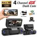 1080P WiFi Car Dash Camera with Four Lenses & Night Vision - Wide Angle Loop Recording Dash Cam - The Frugal Fox