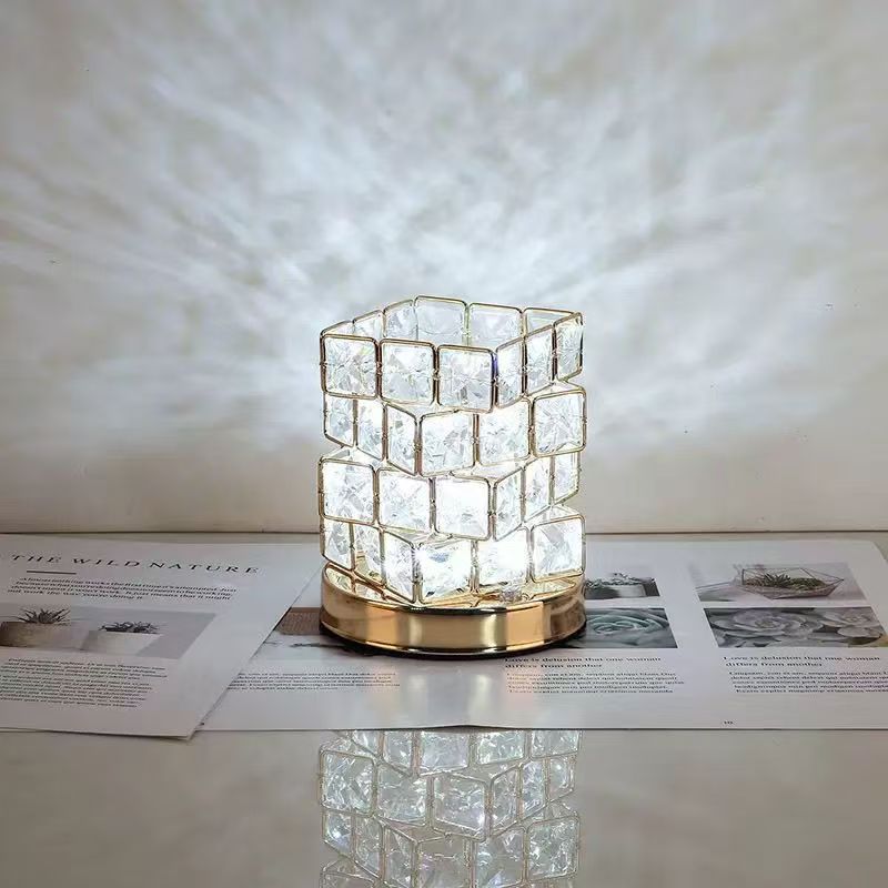 Warm Crystal Night Light with RGB Rose Atmosphere Lamp