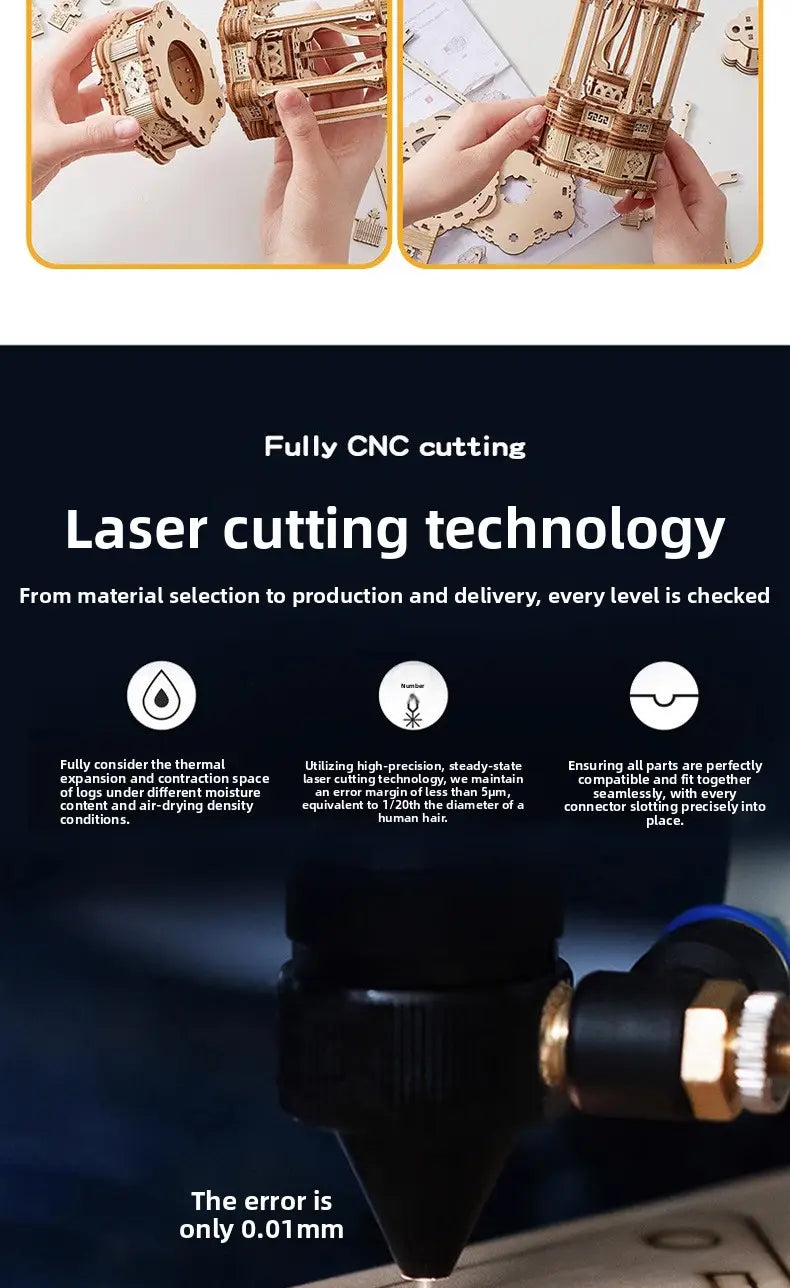 3D Wooden Mechanical Ball Track Puzzle DIY Marble Run Simulation Model Educational Toy