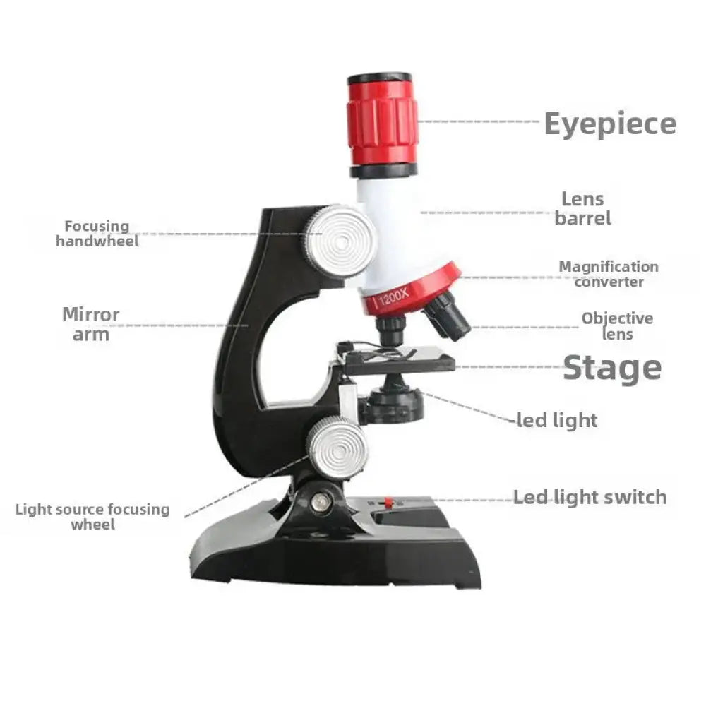 1200x Kids Microscope Toy STEM Science Kit - HD Biological Microscope for Children, Educational Learning & Experiments - The Frugal Fox