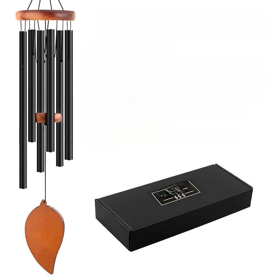 Personalized Aluminum Wind Chimes - 6 Tube Outdoor Hanging Chime with Deep Resonant Sound