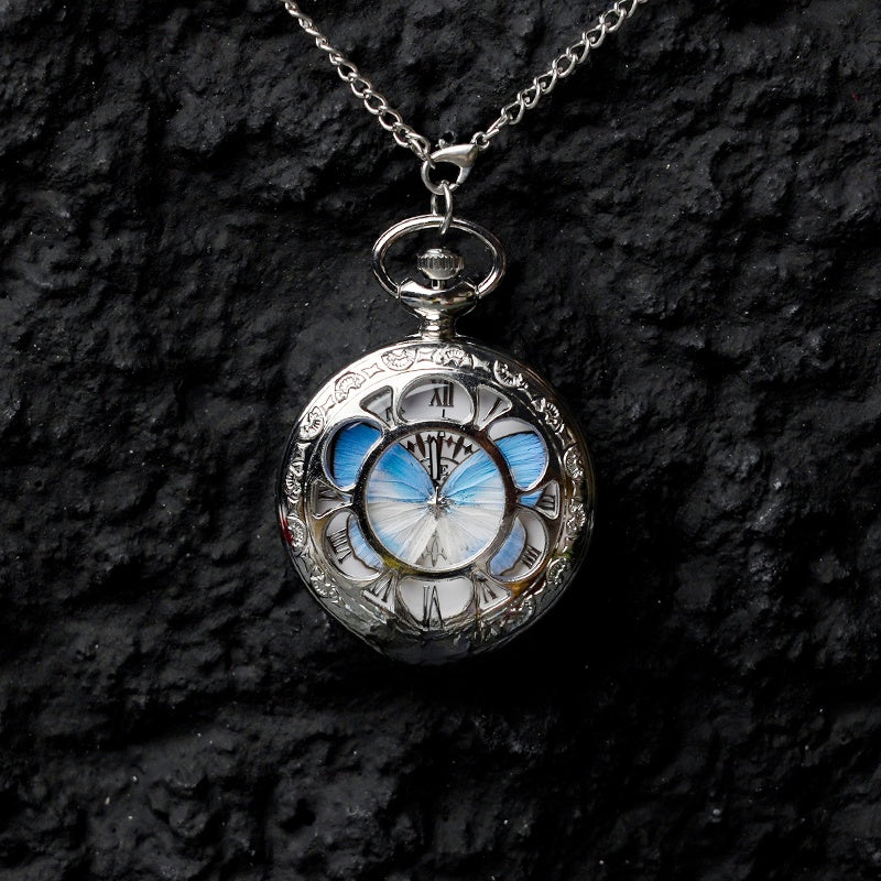 Real Butterfly Pocket Watch - Preserved Specimen Decorative Electronic Pocket Watch Gift