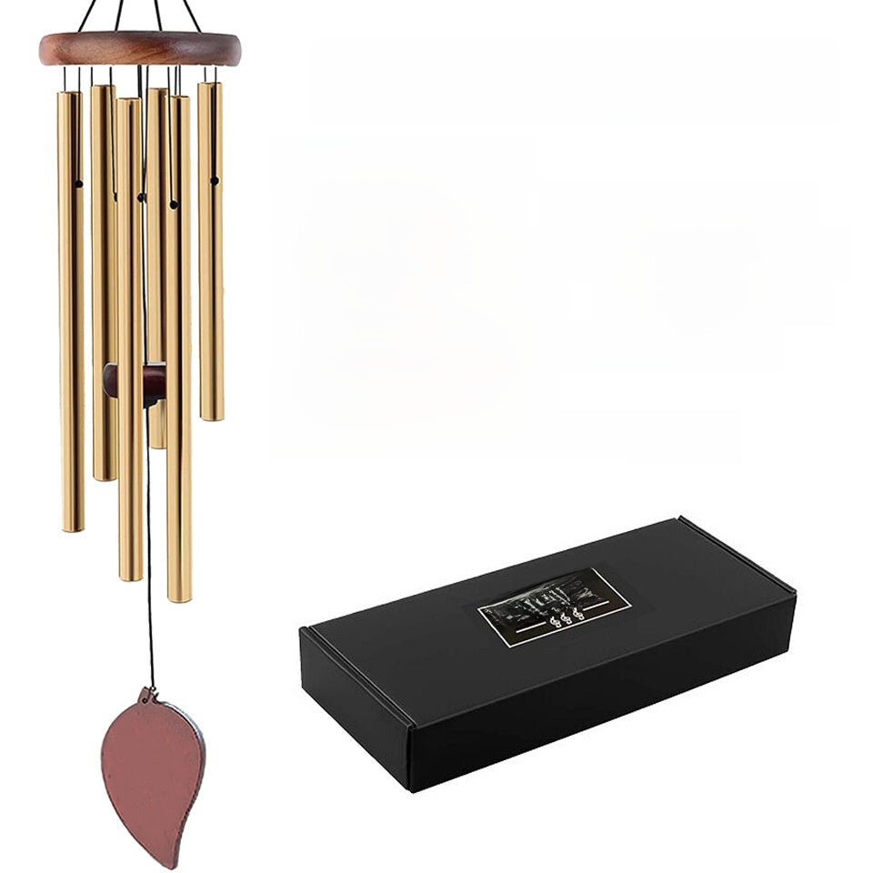 Personalized Aluminum Wind Chimes - 6 Tube Outdoor Hanging Chime with Deep Resonant Sound