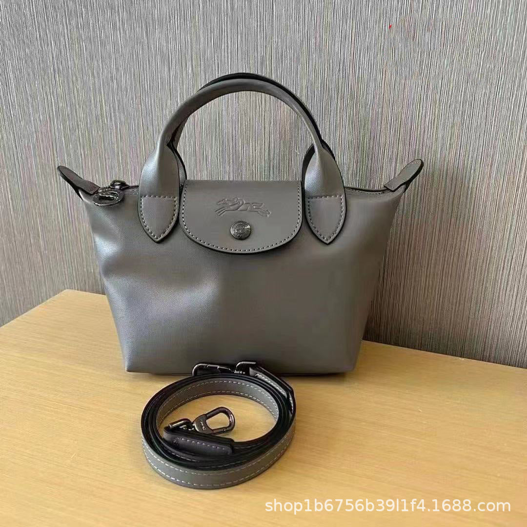 Lambskin Dumpling Shoulder Bag Small PU Leather Crossbody Handbag with Mobile and ID Pockets, Trendy Street Style