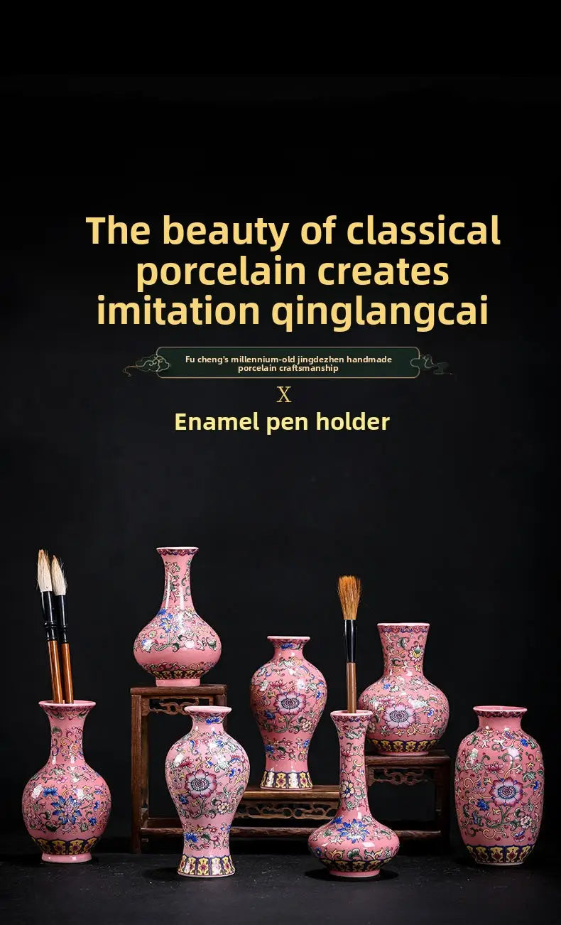 Blue and White Porcelain Ceramic Vase - New Chinese Style Decorative Mini Floral Vase for Home & Office