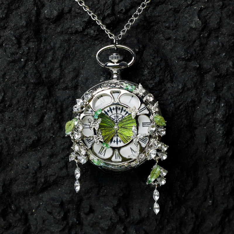 Real Butterfly Pocket Watch - Preserved Specimen Decorative Electronic Pocket Watch Gift