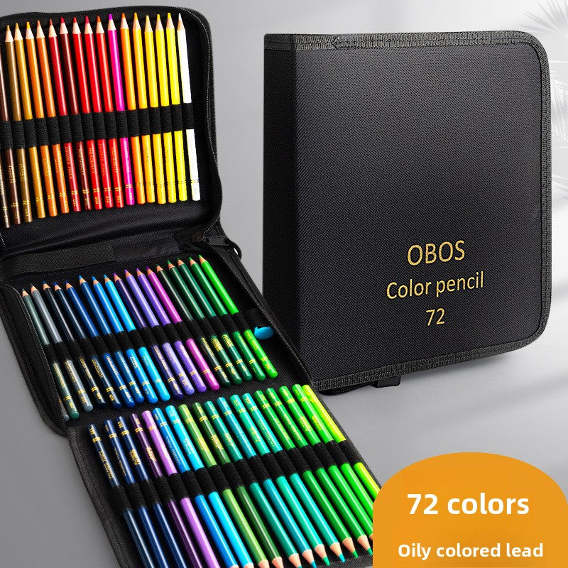 200-Color Oil-Based Colored Pencil Set - Professional Art Supplies with Cloth Bag for Sketching, Drawing, and Coloring