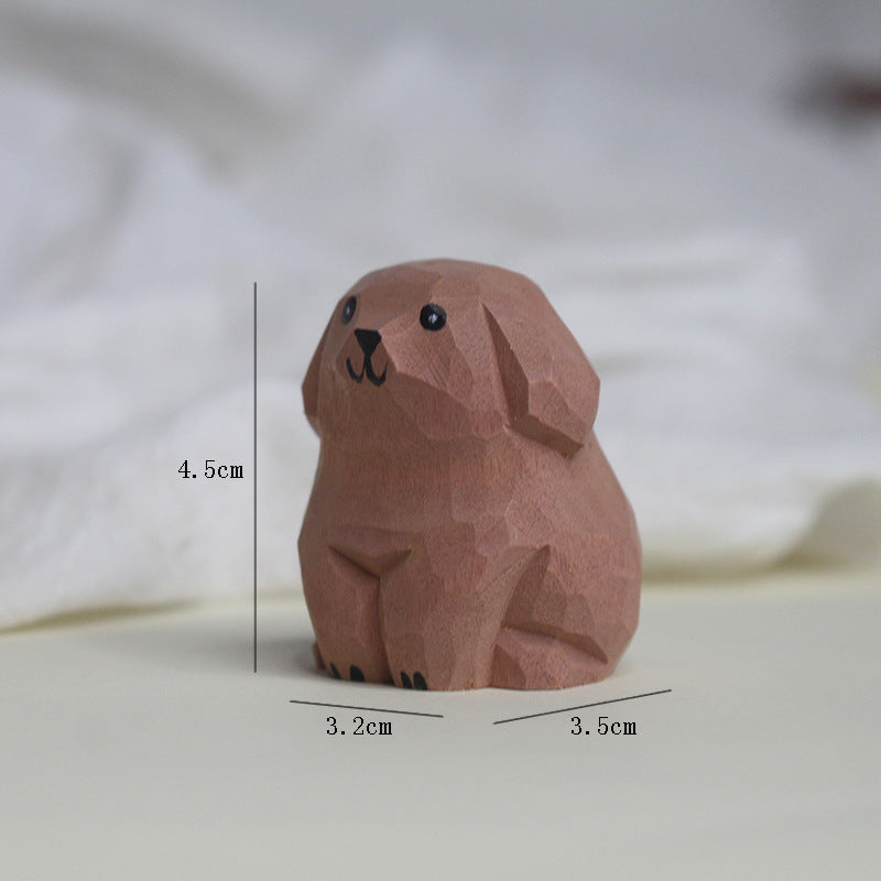 Handcrafted Wooden Animal Ornament Basswood Table Decor & Pendant Keychain