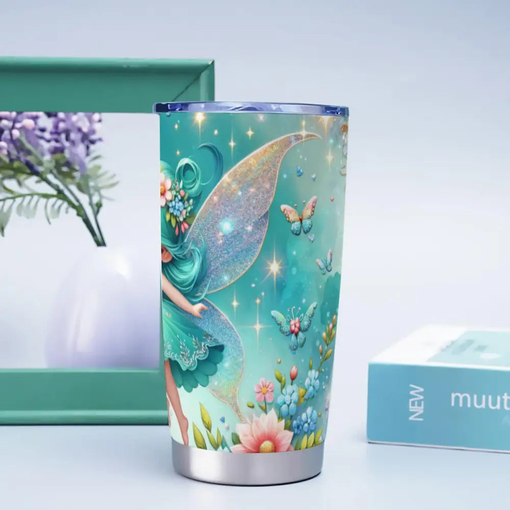 20-Oz Fantasy Fairy Tumbler – Stainless Steel Insulated Travel Mug with Lid - 20OZ / White - Gifts for All Occasions