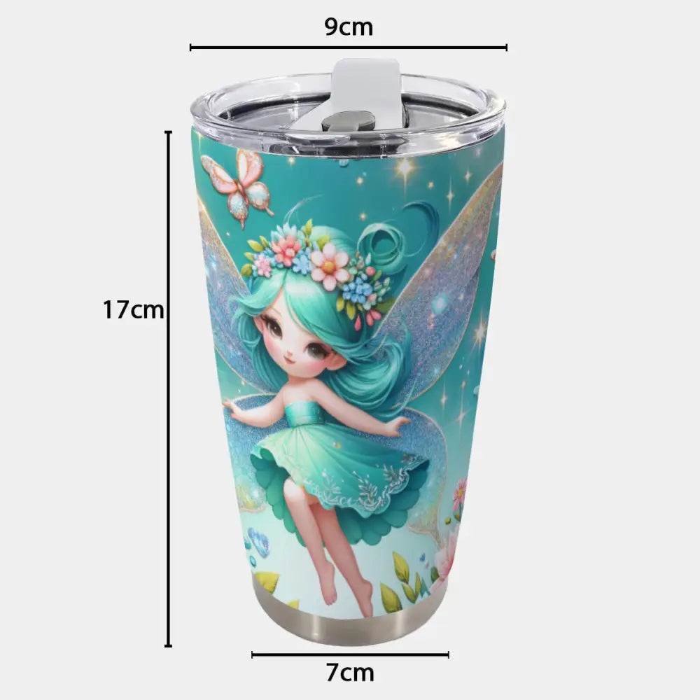 20-Oz Fantasy Fairy Tumbler – Stainless Steel Insulated Travel Mug with Lid - 20OZ / White - Gifts for All Occasions