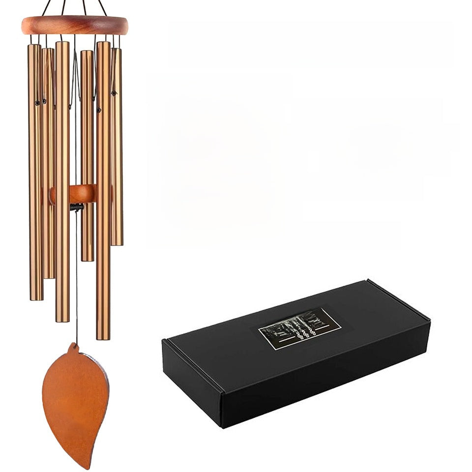 Personalized Aluminum Wind Chimes - 6 Tube Outdoor Hanging Chime with Deep Resonant Sound