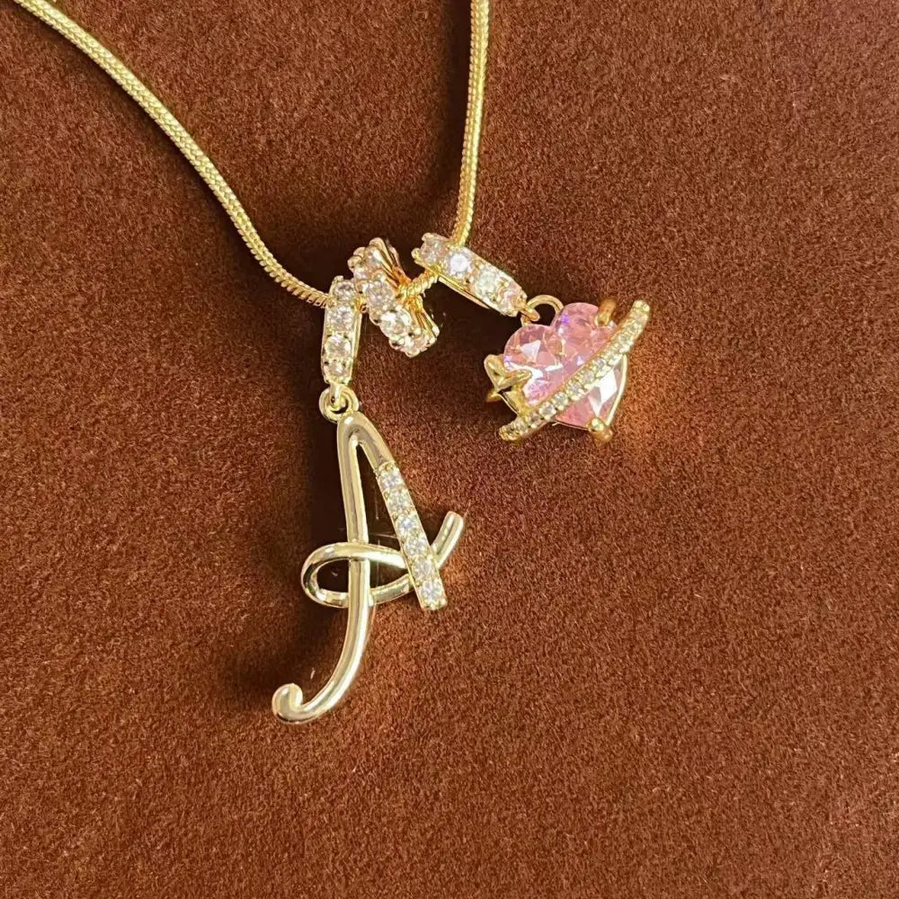 22K Gold Plated Alphabet Letter Necklace - Unisex Geometric Initial Pendant with Stainless Steel Bamboo Chain, Personalized A?Z & Cross Design - The Frugal Fox