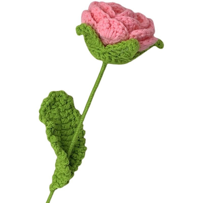 Handmade Crochet Rose Flower - Cotton Knitted Artificial Rose for Home Decor, Gifts & Special Occasions