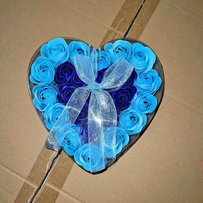Everlasting Soap Rose Flower Gift Box Heart-Shaped Fragrant Decoration for Birthdays, Weddings & Home Decor