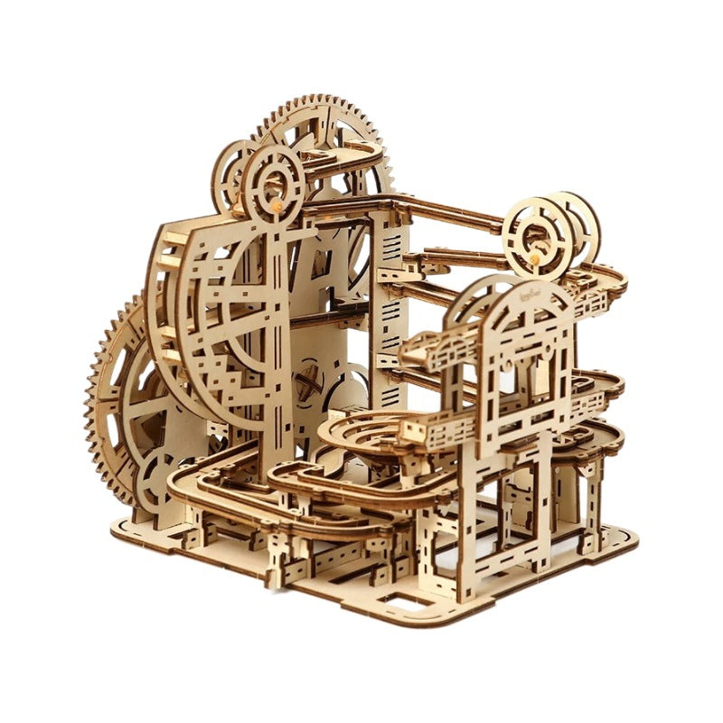 Wooden 3D Marble Run Puzzle Maze DIY Educational Track Building Game for Teens and Adults