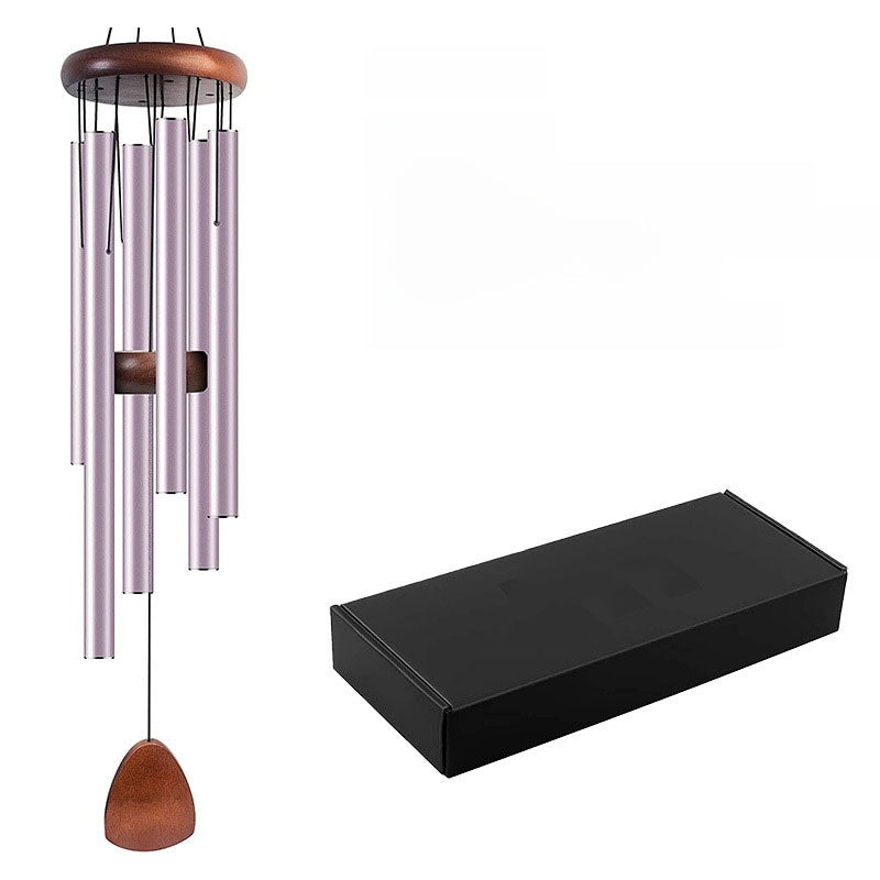 Personalized Aluminum Wind Chimes - 6 Tube Outdoor Hanging Chime with Deep Resonant Sound