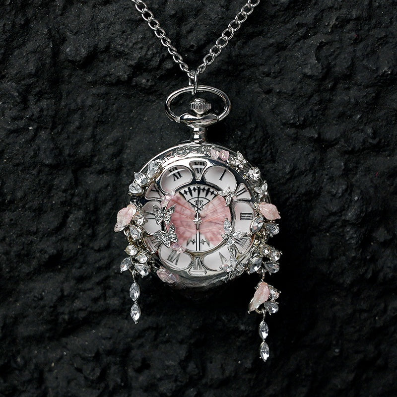 Real Butterfly Pocket Watch - Preserved Specimen Decorative Electronic Pocket Watch Gift