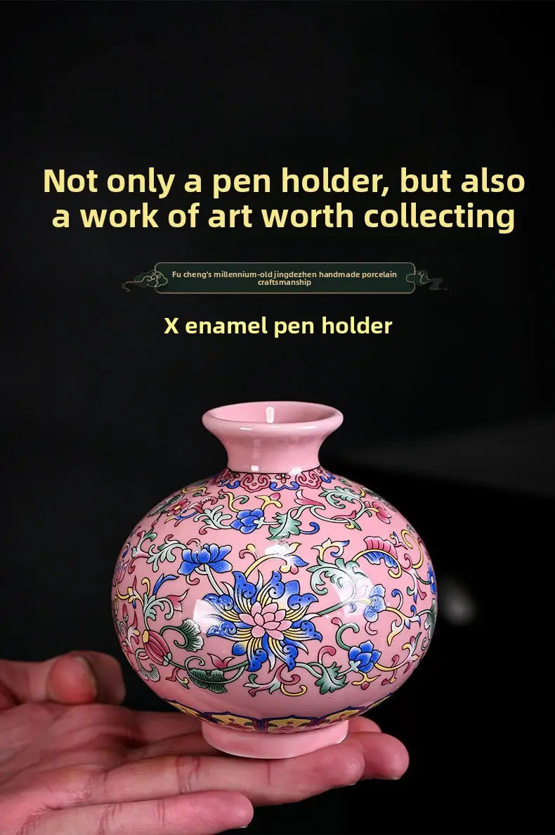 Blue and White Porcelain Ceramic Vase - New Chinese Style Decorative Mini Floral Vase for Home & Office