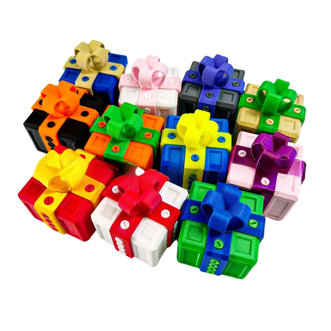 3D Printed Funny Gift Box Surprise Ornament Eco-Friendly PLA Novelty Decor with Bow Multi-Size & Color Options Humorous