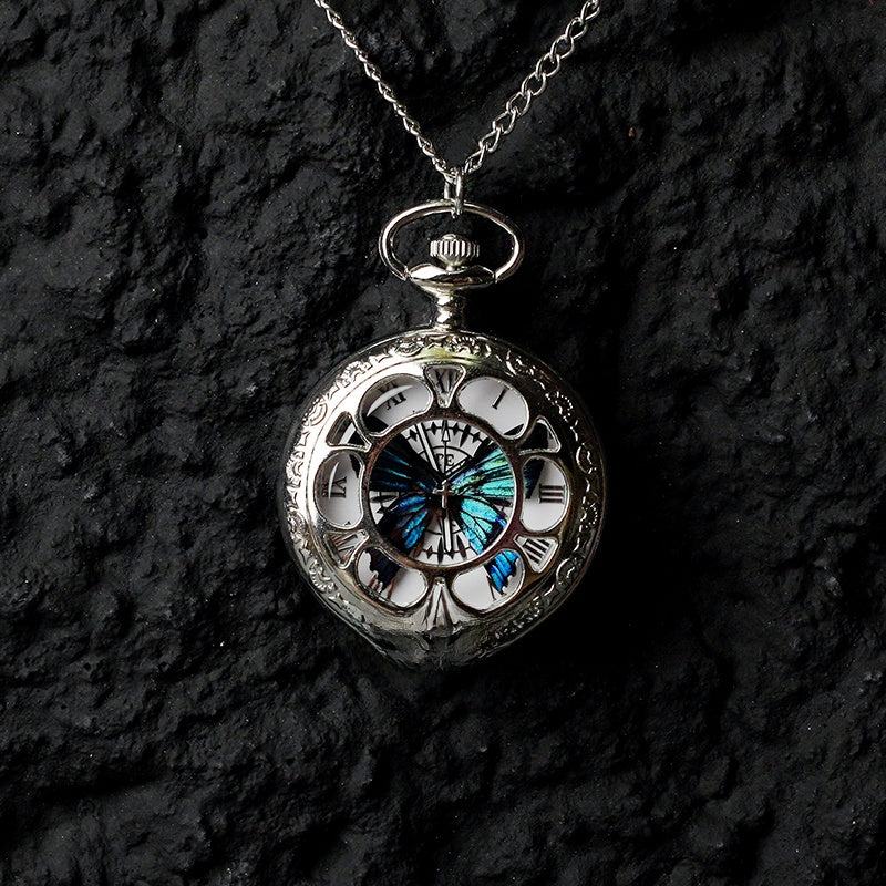 Real Butterfly Pocket Watch - Preserved Specimen Decorative Electronic Pocket Watch Gift