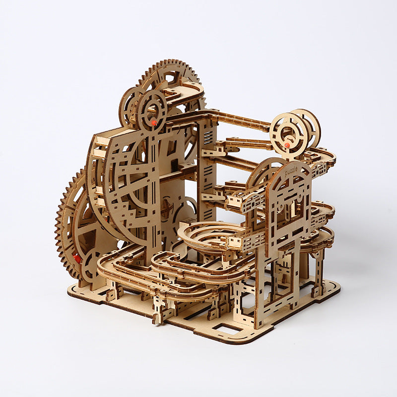 3D Wooden Marble Maze Puzzle DIY Educational Marble Run Assembly Toy for Kids