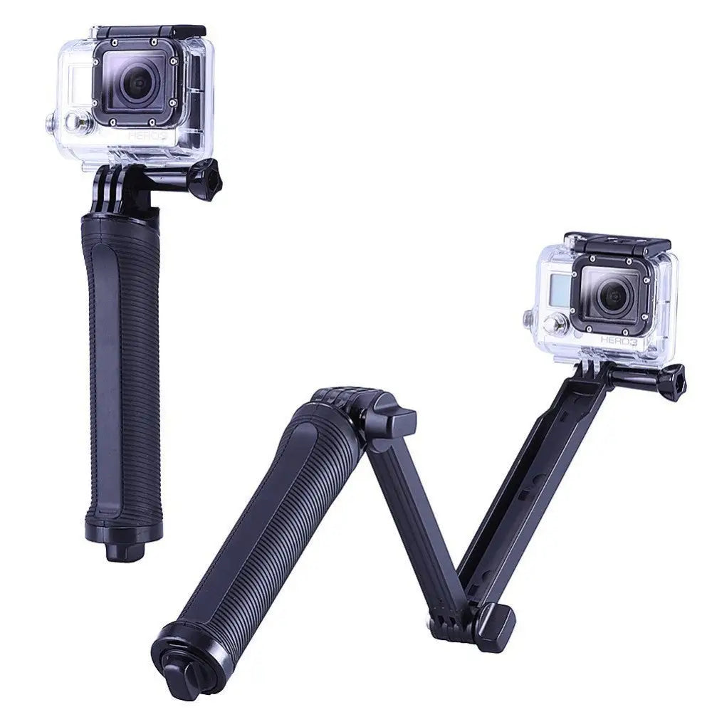3-in-1 Rotating Action Camera Arm - Handle Tripod & POV Mount for GoPro DJI Action & Insta360 - black - Consumer