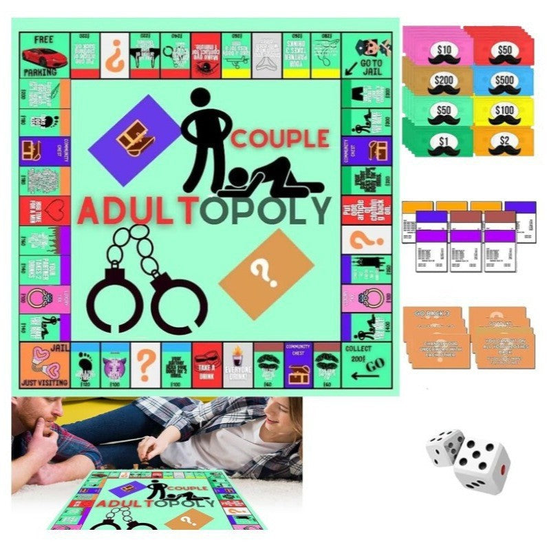 Couples Party Board Game Cards - Interactive Monopoly-Style Dating & Adult Game Night Entertainment
