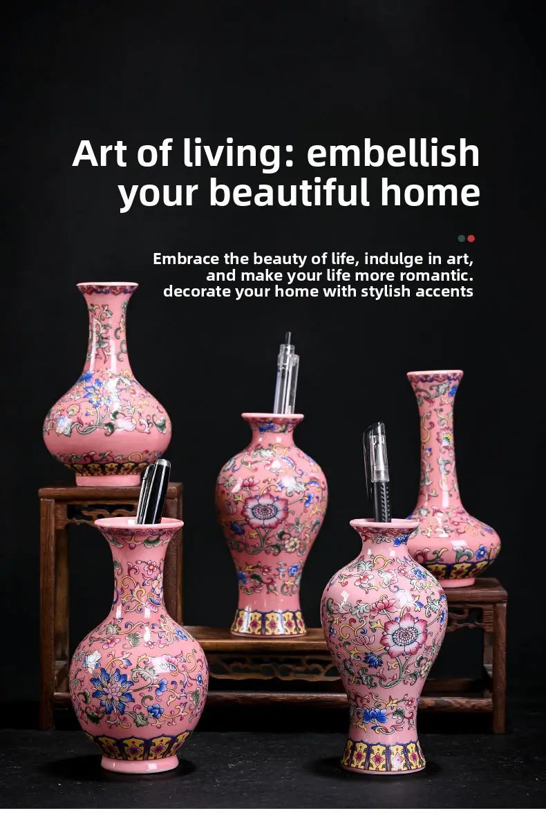 Blue and White Porcelain Ceramic Vase - New Chinese Style Decorative Mini Floral Vase for Home & Office