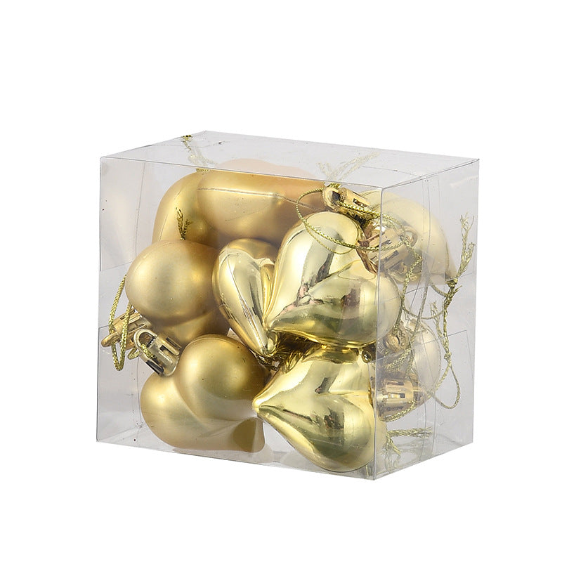 Heart-Shaped Electroplated Pendant Ornament Red Decorative Hanging Accent