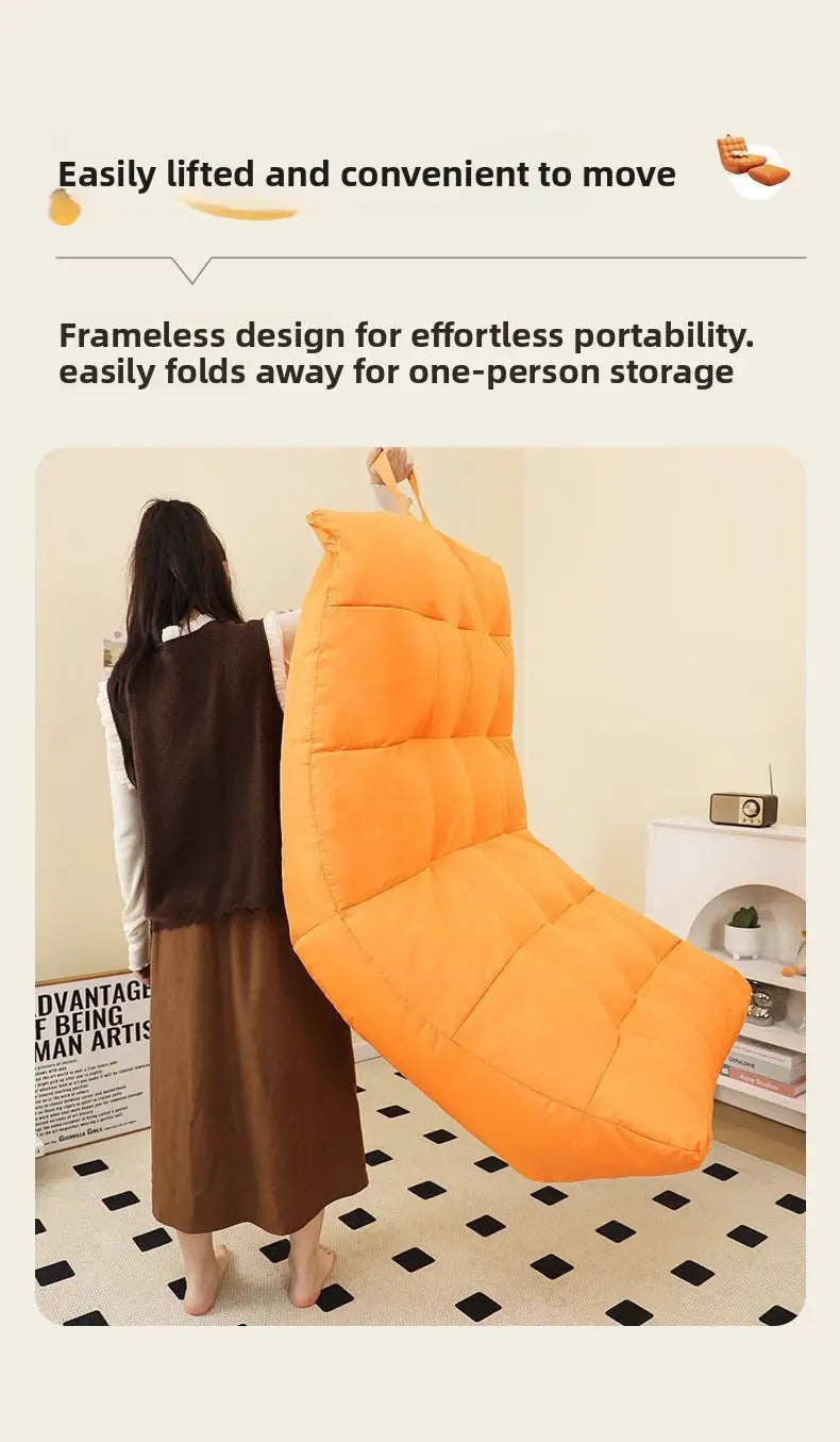 Modern Single Bean Bag Chair with High Elastic Foam - Multi-Functional Lounge Seat with Optional Footrest