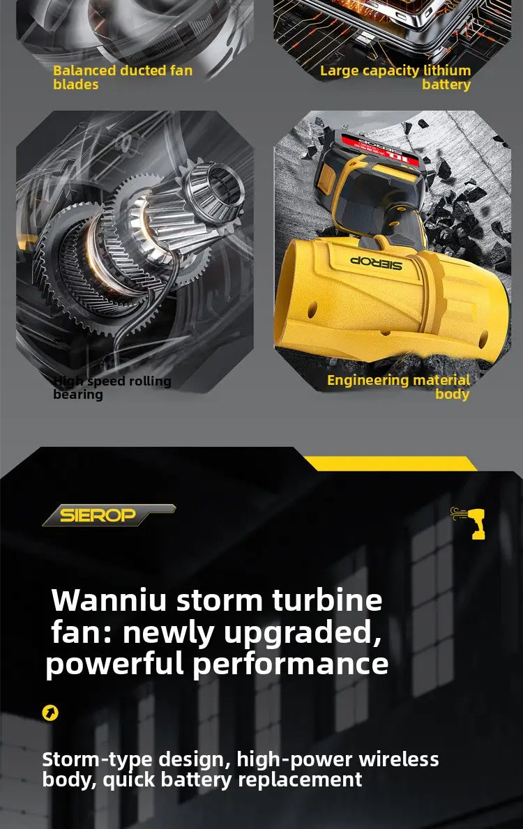 21V Cordless Brushless Air Blower - High Thrust 1000g Rechargeable