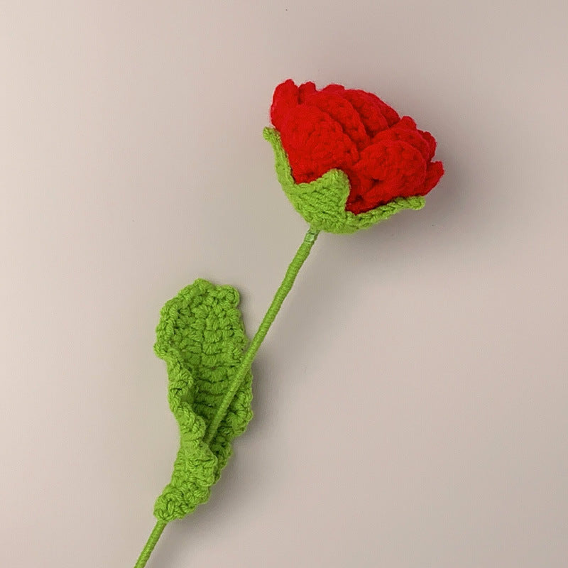 Handmade Crochet Rose Flower - Cotton Knitted Artificial Rose for Home Decor, Gifts & Special Occasions