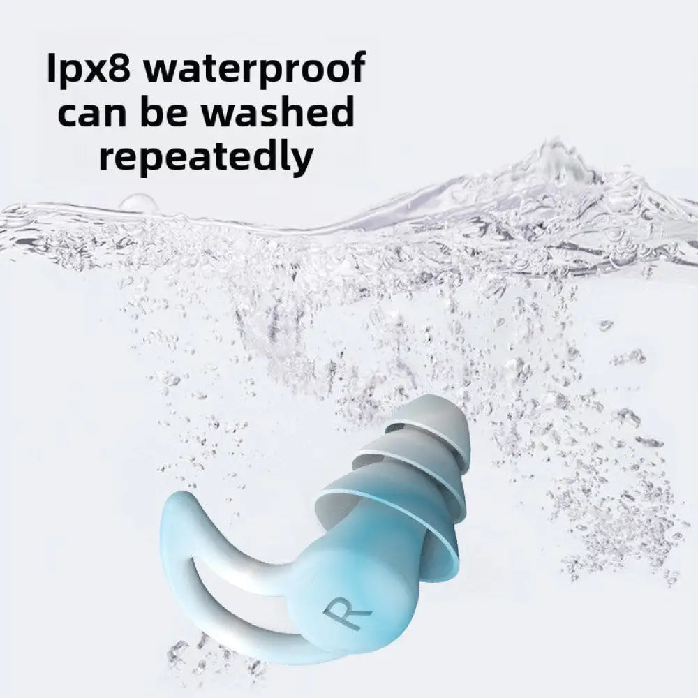 36dB Silicone Earplugs Waterproof Sleep Studying Noise Reduction Reusable - Consumer Electronics