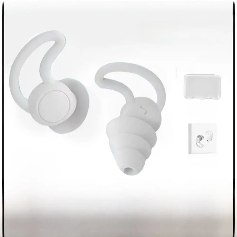 36dB Silicone Earplugs Waterproof Sleep Studying Noise Reduction Reusable - White - Consumer Electronics