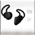 36dB Silicone Earplugs Waterproof Sleep Studying Noise Reduction Reusable - Black - Consumer Electronics