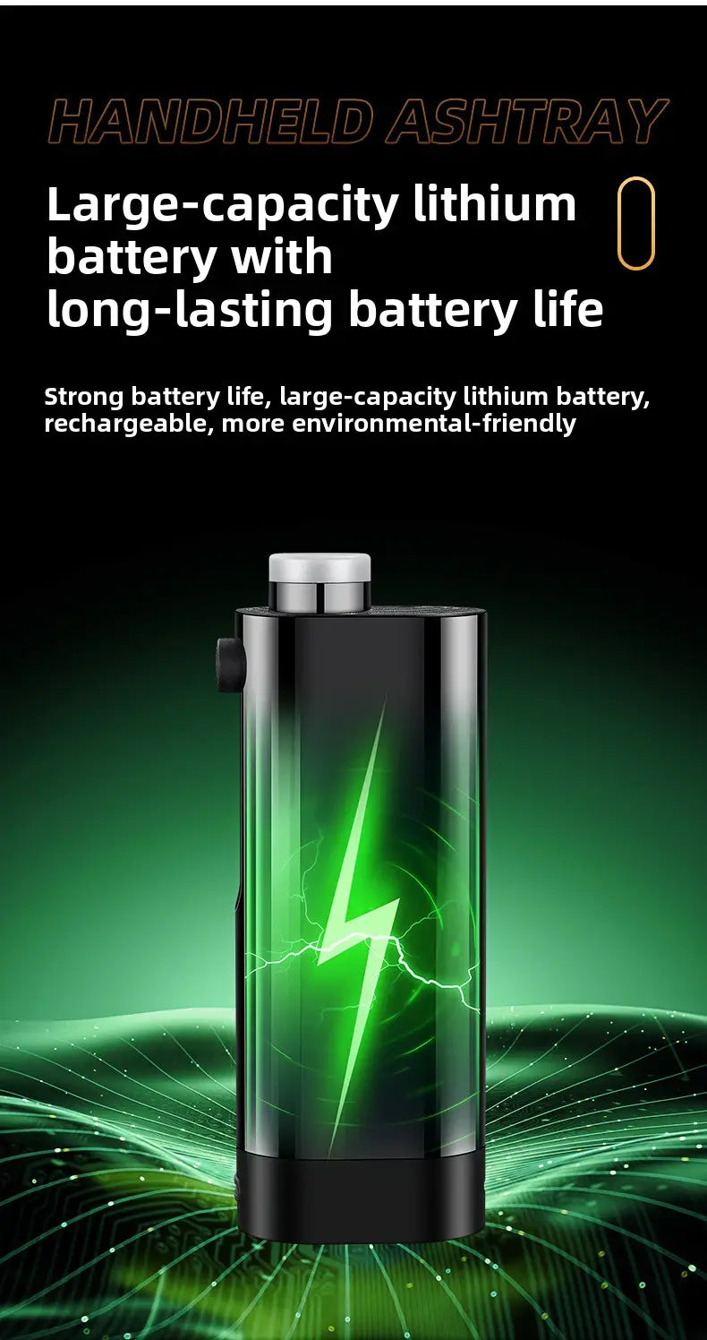 USB Rechargeable Car Ashtray with Push-Button Lighter Portable Smokeless Ash Holder with Gift Box