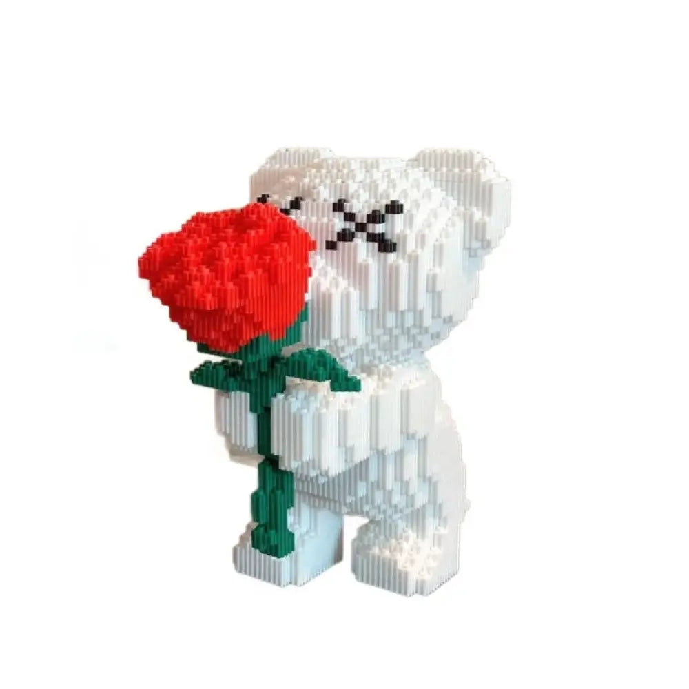 3800-Piece Bear Flower Building Block Set - Creative DIY Plastic Bricks Puzzle Toy Educational Gift for Kids &