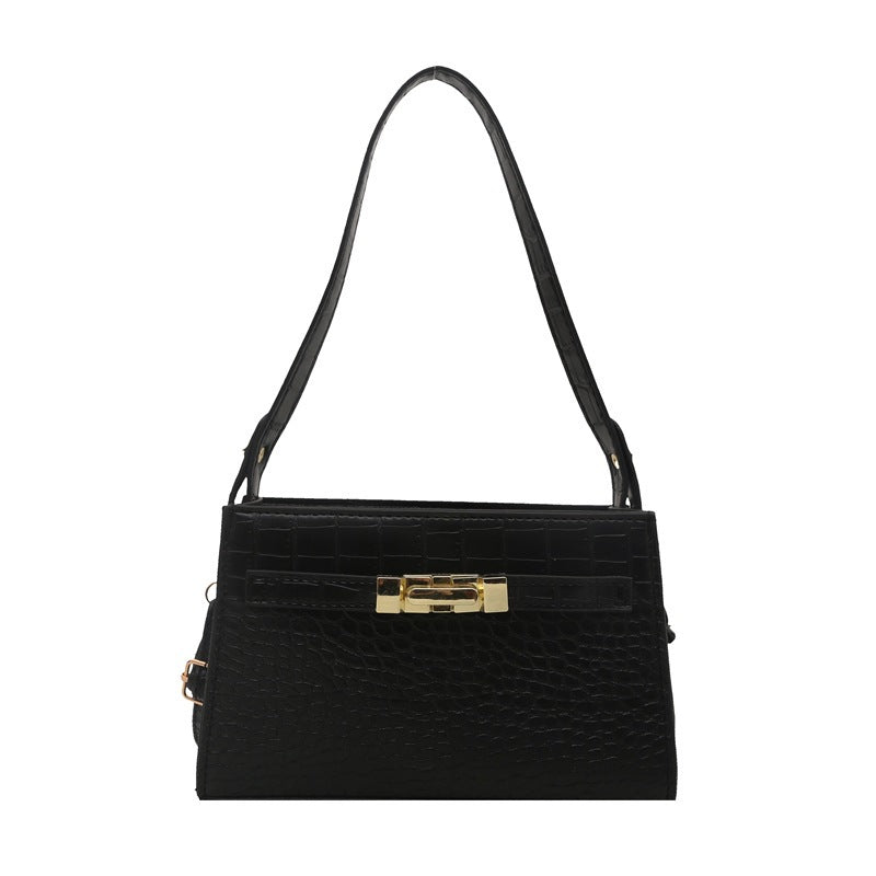 Crocodile Pattern PU Handbag Medium Square Shoulder Bag