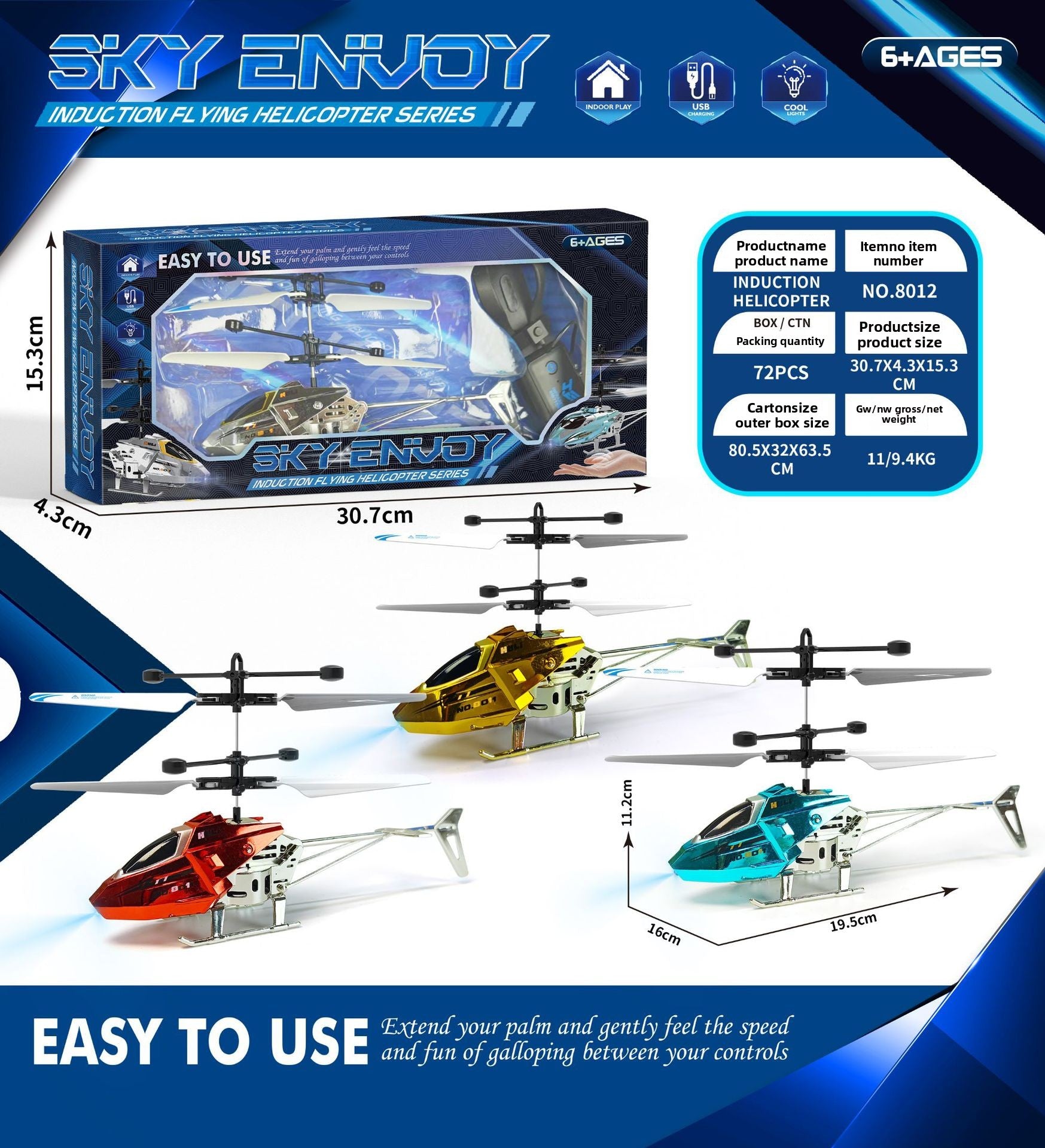 Hand Gesture Sensor RC Drone USB Rechargeable Remote Control Aircraft