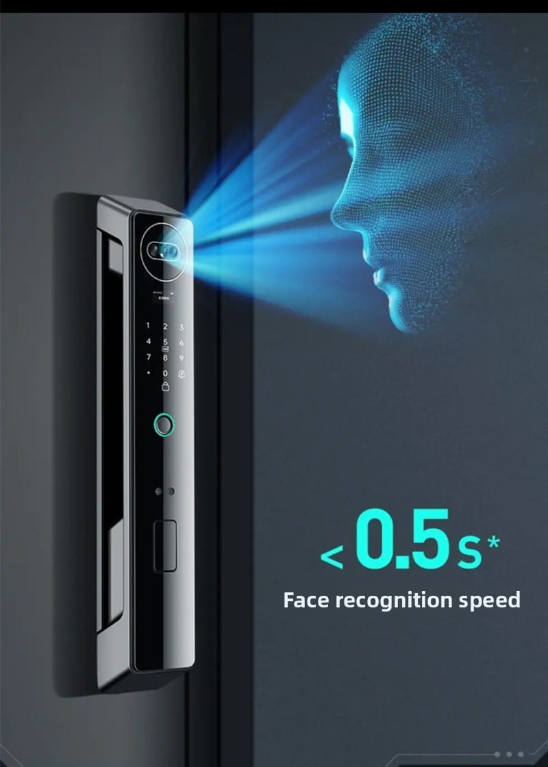 5-in-1 Smart Door Lock with Face Recognition and Fingerprint Sensor